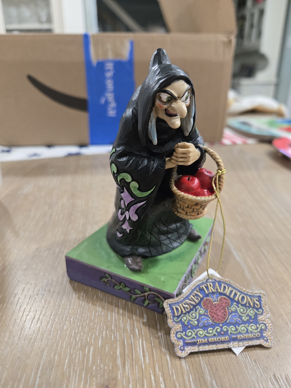 Jim Shore- Snow White Evil Queen Witch Figurine - Black and Green